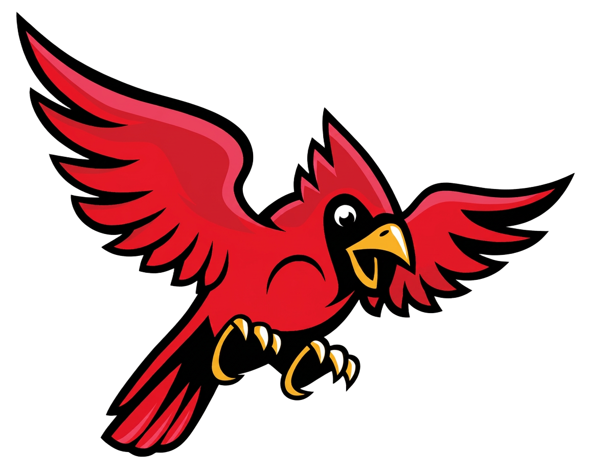 Cavett Cardinals mascot ready to catch feathers